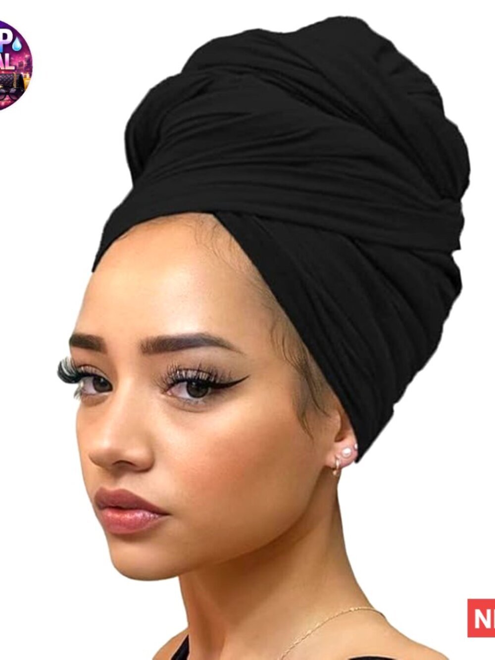 Stretch Jersey Turban Head Wrap Long Solid African Shawl Scarf Lightweight